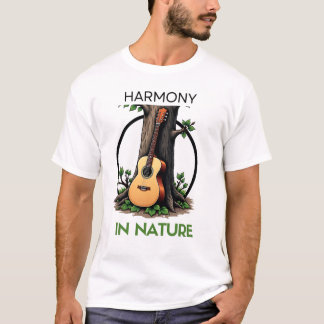 Naturens melodi: Akustisk Guitar Träd-design T Shirt