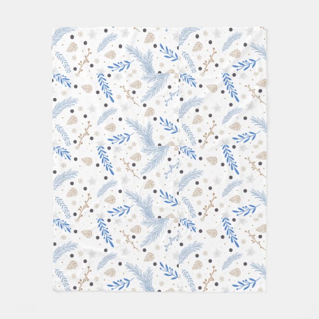 Naturens moderna botaniska julgåva Helgdag Fleecefilt (Framsidan)