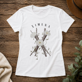 Naturens monogram 'X' T-shirt med blommor & vinran