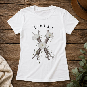 Naturens monogram 'X' T-shirt med blommor & vinran