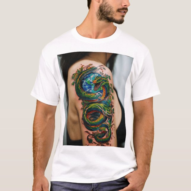 Naturens omanipulerade tatuering Art Tee" T Shirt (Framsida)