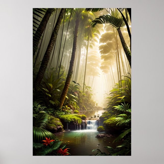 Naturens paradise, utforska Lush Jungle Poster (Framsidan)