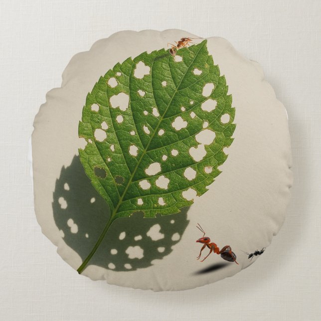 Naturens regniga arkitekter är deras läder Canvas Rund Kudde (Framsidan)