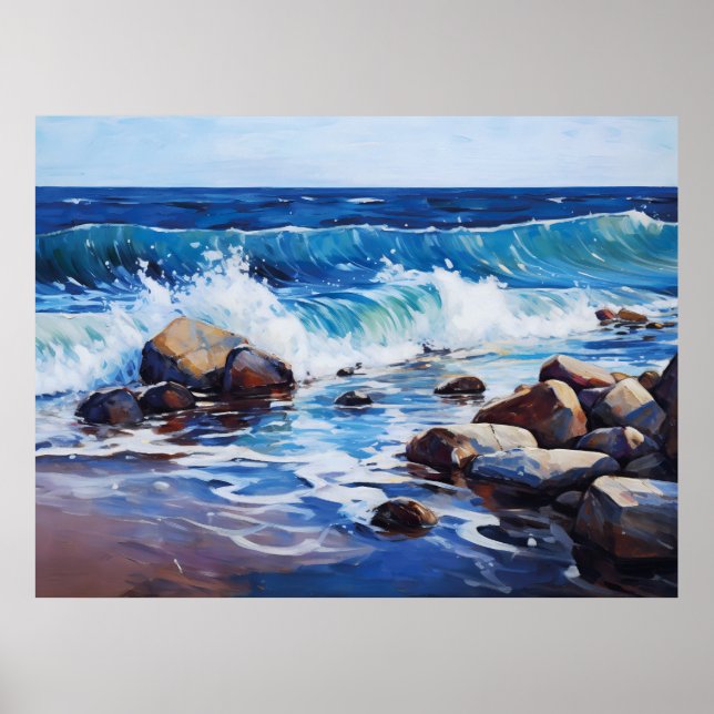 Naturens rytm Vågar kolliderades försiktigt med en Poster (Framsidan)