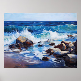 Naturens rytmvågor kolliderar försiktigt med en st poster