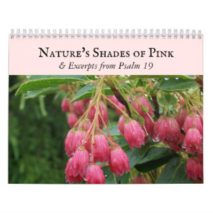 Naturens Shades of Rosa Scripture Himlar Blommigt Kalender