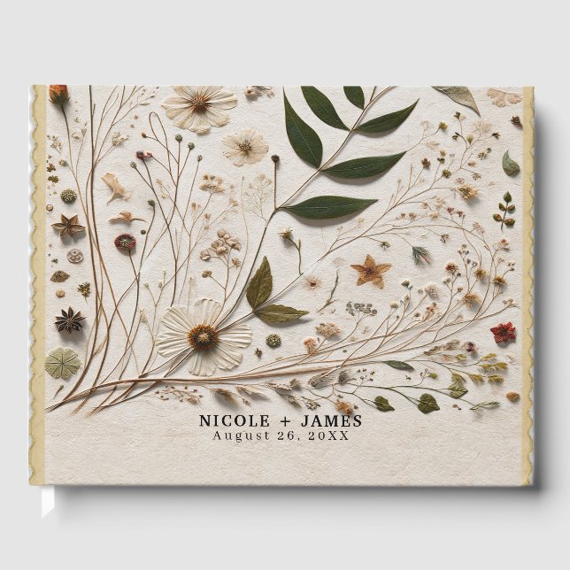 Naturens Skönhet Botaniska Blommor & Löv Bröllop Gästböcker (Framsida)
