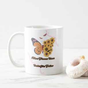 "Naturens skönhet: Där blommor blommar och fjärila Kaffemugg