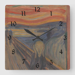 Naturens skrik av Edvard Munch 1893 Fyrkantig Klocka