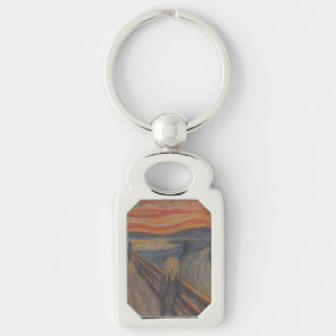 Naturens skrik av Edvard Munch 1893 Rektangulärt Silverfärgad Nyckelring