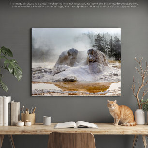 Naturens skulpturer: en gulbrustsgeyser canvastryck