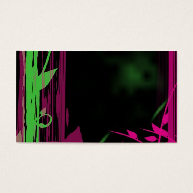 Naturens stil - grafisk bambu och blommigt visitkort (Framsidan)