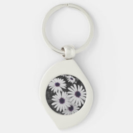 Naturens subtila kontrast swirl silverfärgad nyckelring