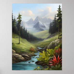 Naturens symfoni i Abstrakt Realism Poster