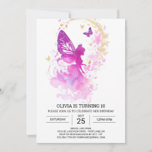 Naturens Touch Fairy Tale Birthday Magic Inbjudningar