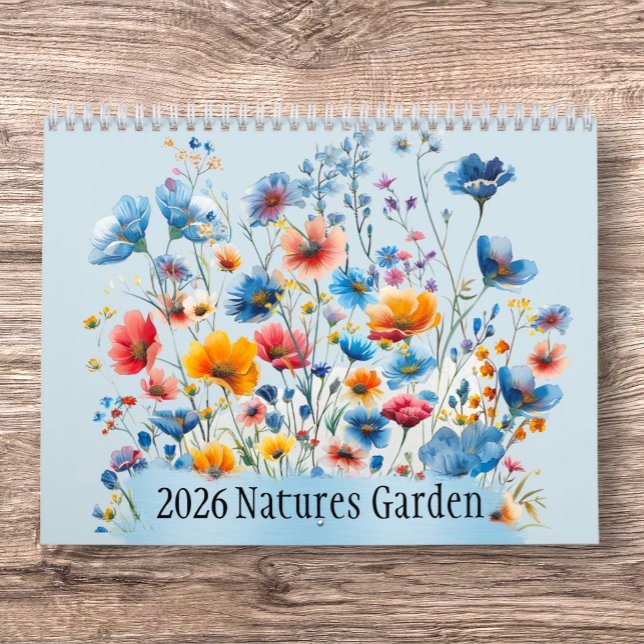 Naturens trädgårdsskalender 2026 kalender (Nature’s Garden 2026 Wall Calendar – A Year of Blossoming Beauty)