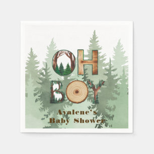 Naturens uttryck: Oh Boy Baby Shower Pappersservett