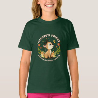 Naturens vän söta fawn skogs djur t shirt