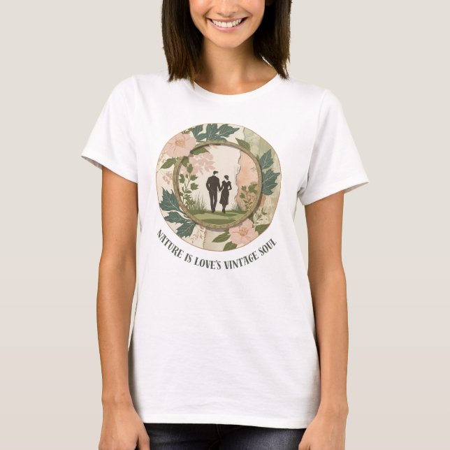 Naturens Vintage Kärlek T Shirt (Framsida)