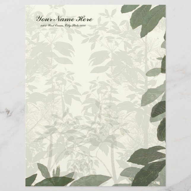 Natures Beauty Linen Letterhead Stationery (Framsida)