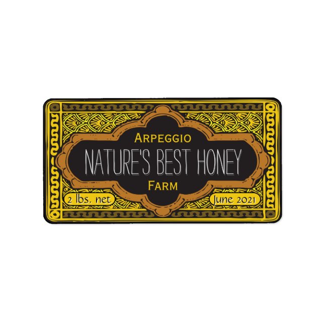 Natures Best Honung Burk Personlig Adressetikett (Framsidan)