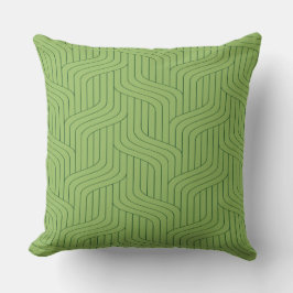 Nature's Green Geometric Line Throw Pillow Kudde