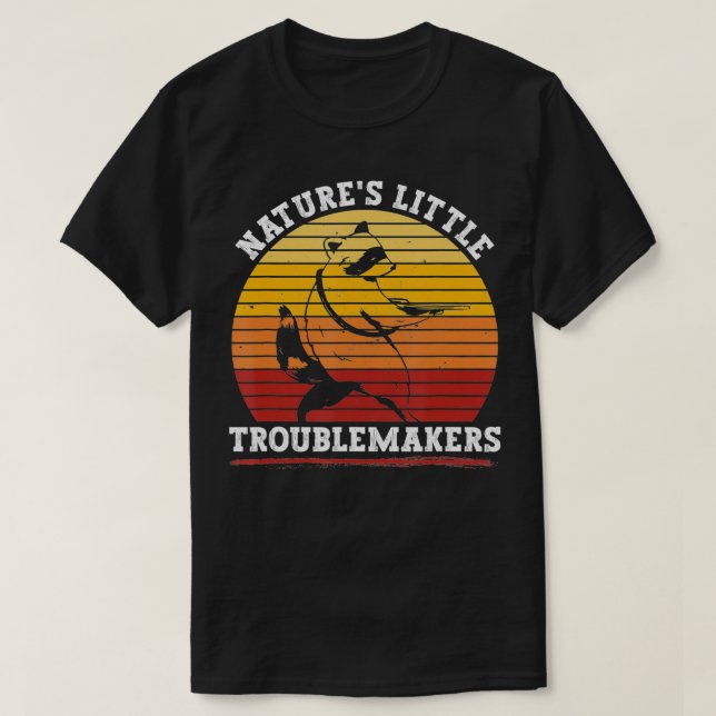 Natures Little Troublemakers Funny Raccoon T Shirt (Design framsida)
