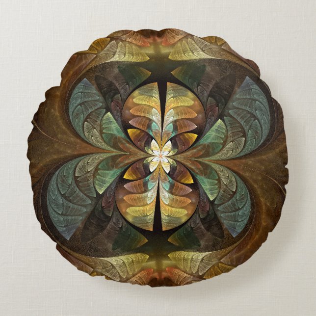 Natures Matrix Humla Abstrakt Rund Kudde (Framsidan)