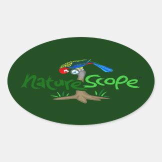 Naturescope Rosella Mascot 'Chip' Logotyp Sticker Ovalt Klistermärke