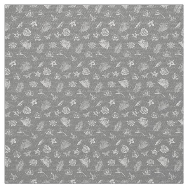 Naturfjäril från Luxury Modern Tropical Silver Tyg (Provkarta)