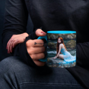 Naturflicka smart vatten snyggt sommar sten mugg