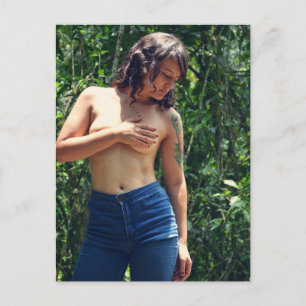 Naturflicka utomhusfoto vykort