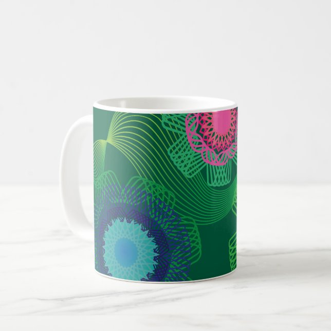 Naturformer och linjemönster  kaffemugg (Framsida vänster)