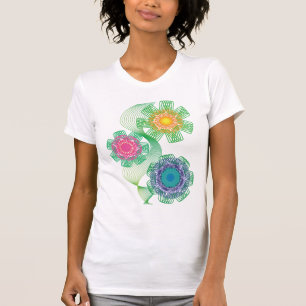 Naturformer och linjemönster t shirt