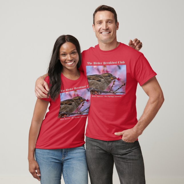 Naturfoto House Sparrow Sakura Birder T Shirt (Unisex)