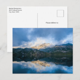 Naturfoto i bergsområden och Sjö Vykort