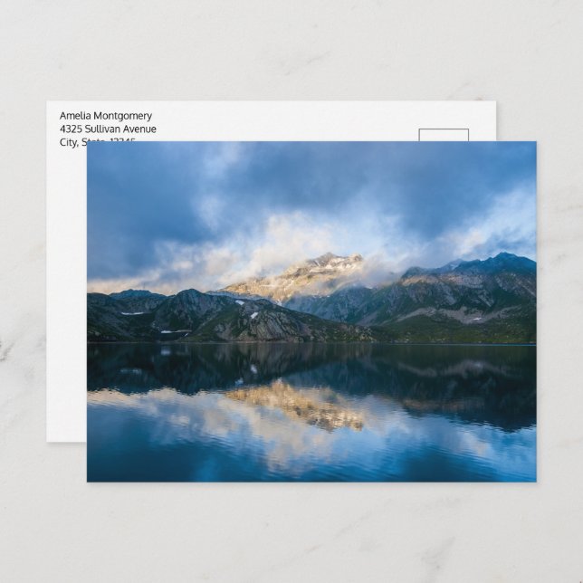 Naturfoto i bergsområden och Sjö Vykort (Fram/baksida)