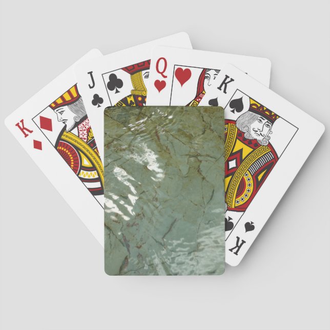 Naturfoto i Vatten-täckt Sten Casinokort (Baksidan)