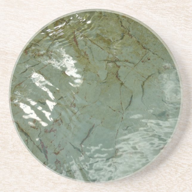 Naturfoto i Vatten-täckt Sten Underlägg (Framsidan)