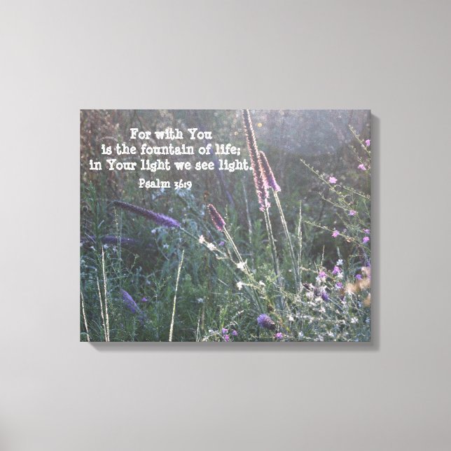 Naturfoto med klistrakt (Psalm 36:9) Canvastryck (Framsida)