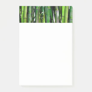 Naturfotografering av gröna bambustjälkar post-it block