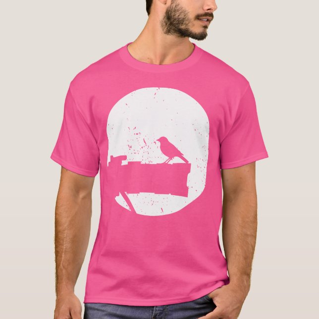Naturfotografering - Lång lins - Fågel På Kameran  T Shirt (Framsida)