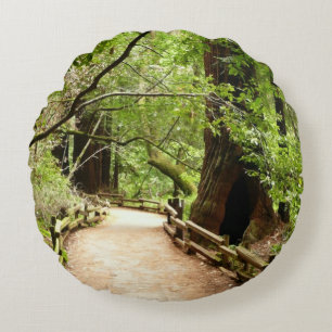 Naturfotografering på Muir Woods Path II Rund Kudde