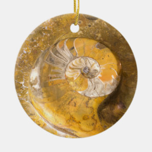 Naturfotografi av ammonit fossil Sten, keramiskt e Julgransprydnad Keramik