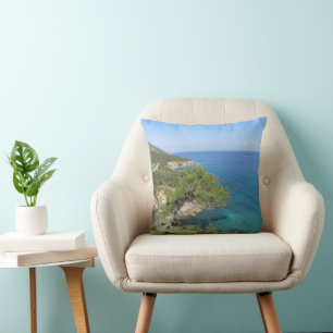 Naturfotografi för Medelhavsberget och havet Kudde