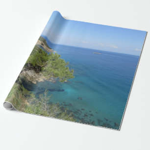 Naturfotografi för Medelhavsberget och havet Presentpapper