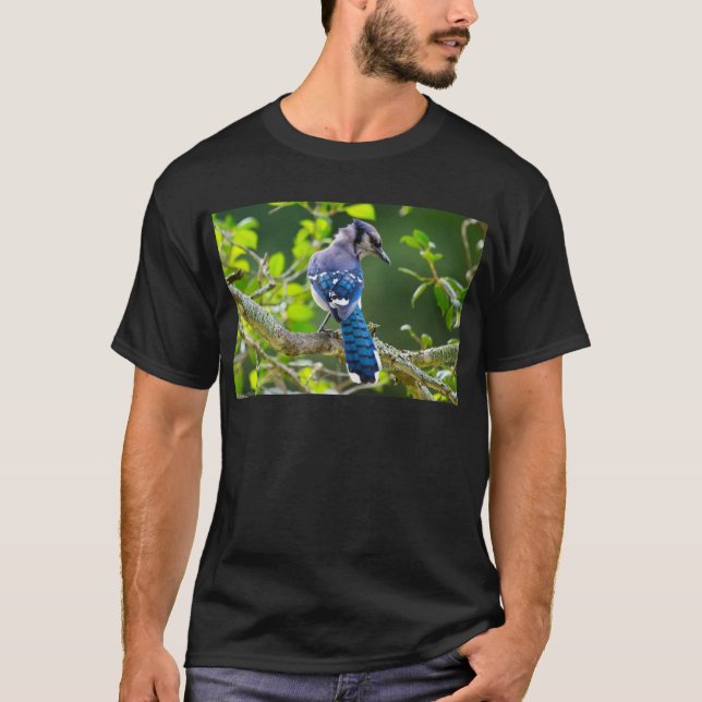 Naturfotografi Shy Blue Jay Apparel Gifts Shy Blue T-shirt (Framsida)