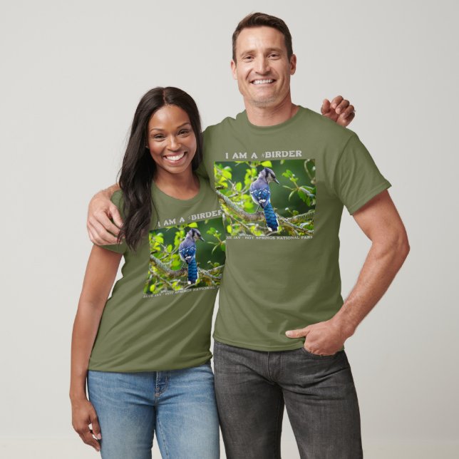 Naturfotografi Shy Blue Jay Birder T-Shirt (Unisex)