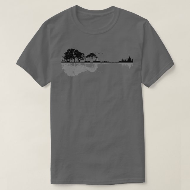 Naturgitarr klassisk svart t shirt (Design framsida)