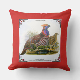 Naturhistoria Pillow Horny Pheasant av Gould Kudde